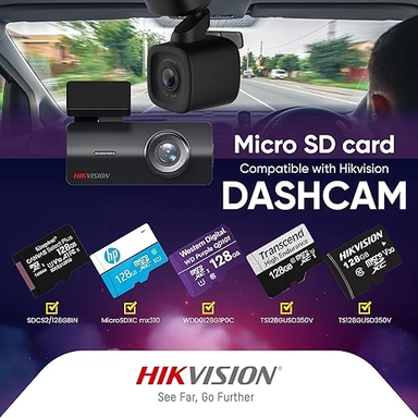 هيكفيجن، كاميرا سيارة، 1080p HD، عدسة واسعة، مكبر صوت، واي فاي، أسود، K2