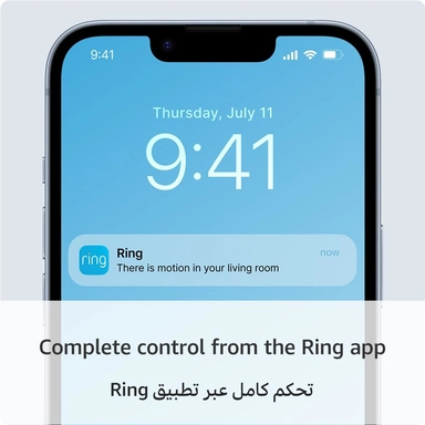 رينج، كاميرا مراقبة داخلي، الجيل الثاني، دقة 1080 بكسل، اتش دي فيديو، وايفاي، اسود