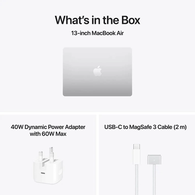 لاب توب ابل ماك بوك اير، معالج M5، عشر النواة CPU/عشر النواة GPU، تيرابايت 1 SSD، رام 24 جيجابايت، شاشة 13.6 بوصة، ماك او اس، فضى - MDH94AB/A