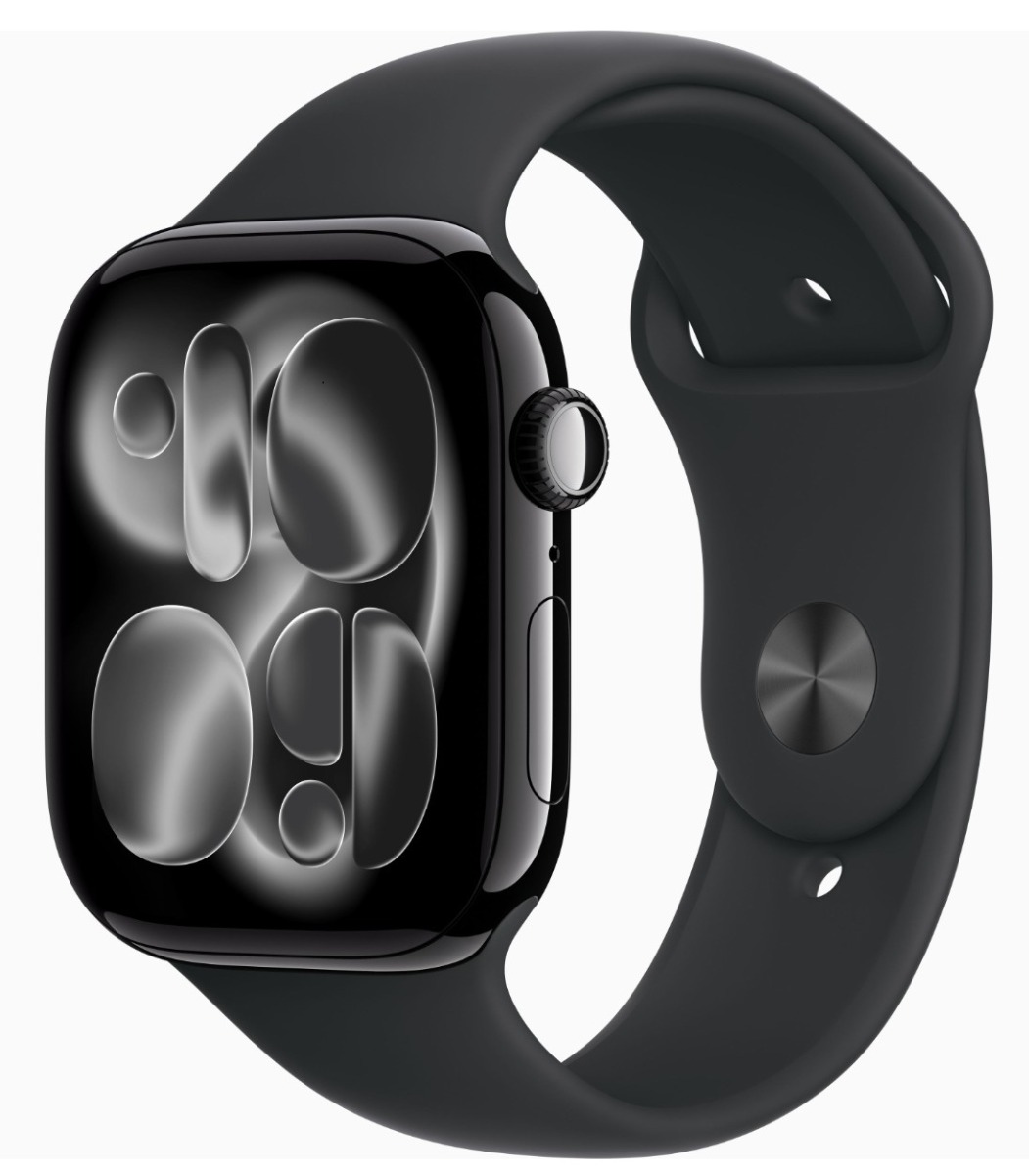 ساعة أبل الذكية سيريز من السلسلة 11، مقاس 46 مم، صغير/متوسط، أسود - MEUW4AF/A