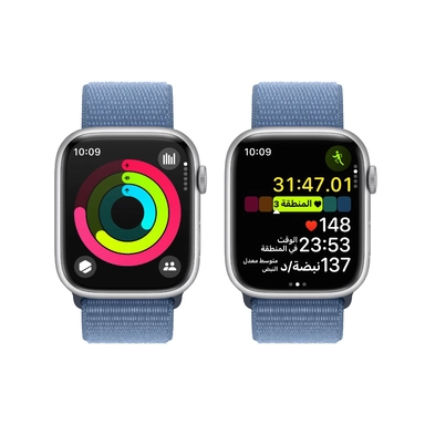 Apple Watch Series9 GPS 45mm Silver & Winter Blue Sport Loop