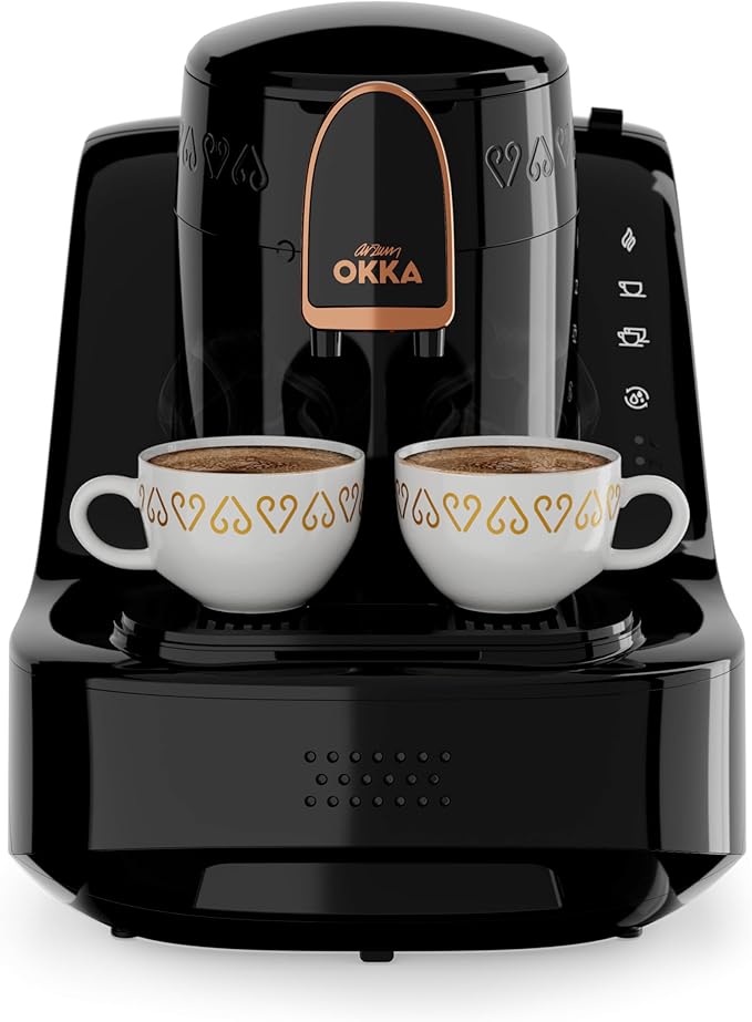 ماكينة القهوة التركية ARZUM OKKA،  بسعة 1 لتر، بقدرة 710 واط، أسود / نحاسي - OK0040-26