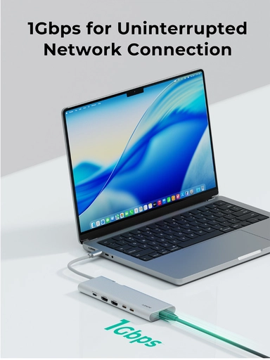 Aukey 10-in-1 USB Hub Adapter, Silver - UH-CUH03-SV