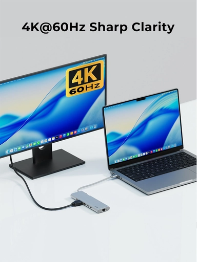 Aukey 10-in-1 USB Hub Adapter, Silver - UH-CUH03-SV