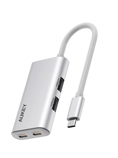 Aukey, Hub Converter 4-in-1, CA01, Silver - UH-CA01-SV