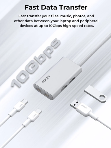 Aukey, Hub Converter 4-in-1, CA01, Silver - UH-CA01-SV