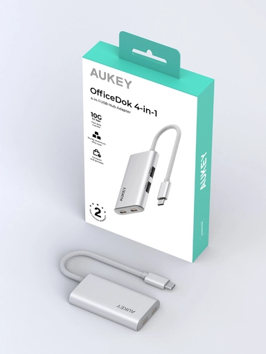 Aukey, Hub Converter 4-in-1, CA01, Silver - UH-CA01-SV