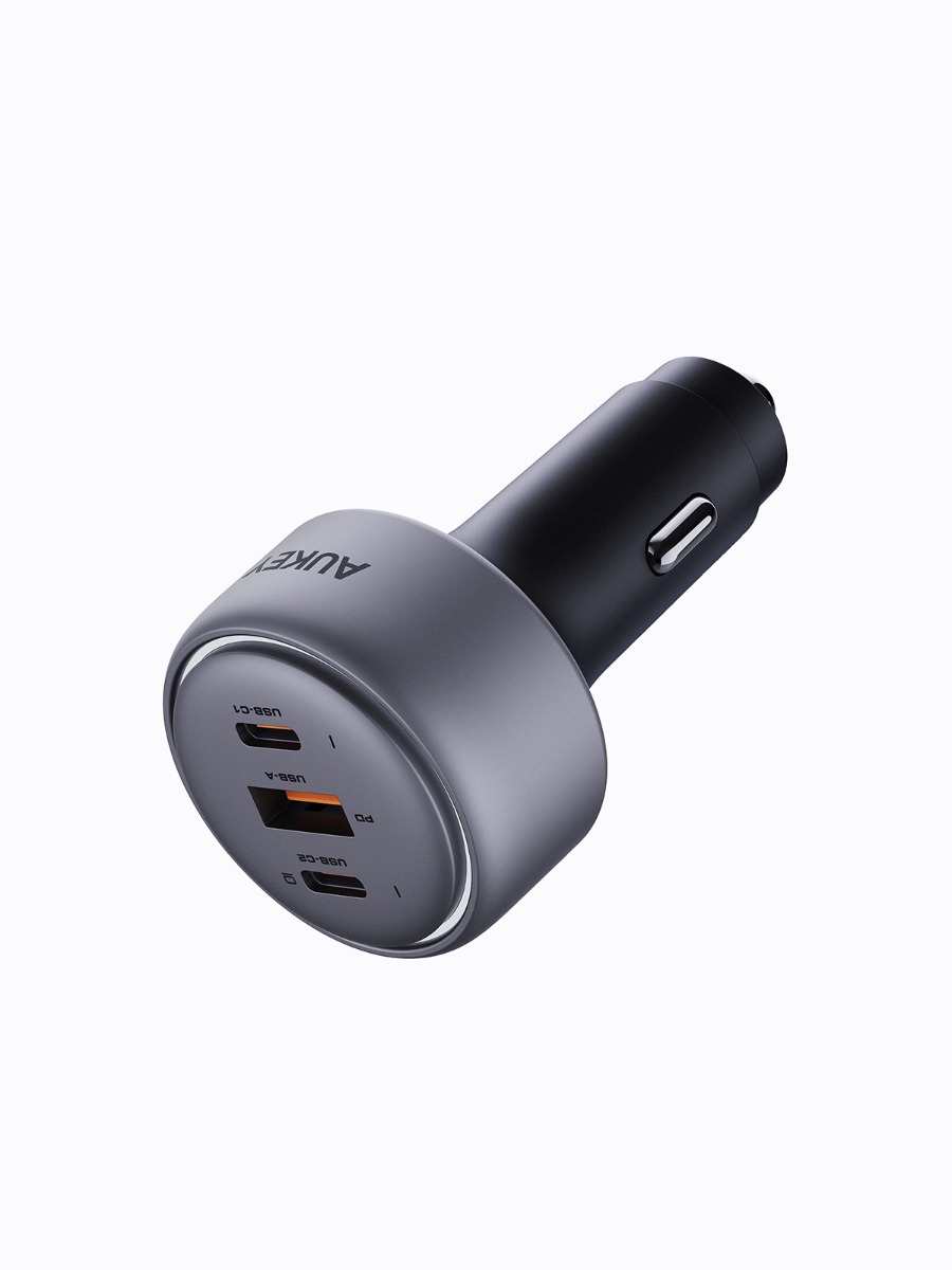 Aukey Pathfinder MIX 3 Car Charger, 100W, USB-C & USB-A, Gray - CC-P3-GY