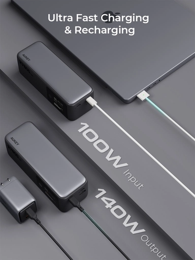 Aukey Power bank Y63, 27600 mAh, Gray - PB-Y63-GY