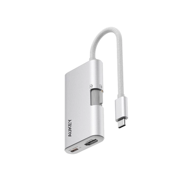 Aukey, USB Hub 3-in-1, Silver - UH-CUH01-SV
