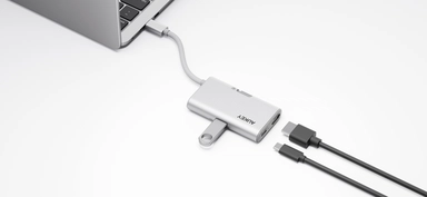 Aukey, USB Hub 3-in-1, Silver - UH-CUH01-SV