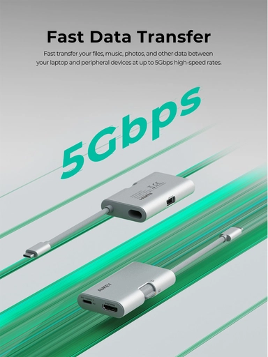 Aukey, USB Hub 3-in-1, Silver - UH-CUH01-SV