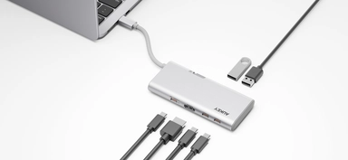 Aukey, USB Hub 6-in-1, CUH02, Silver - UH-CUH02-SV