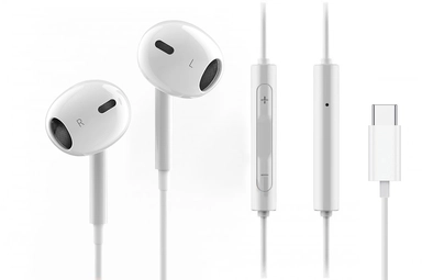 سماعات أذن سلكية من نوع Type-C من Aukey، أبيض - EP-CC1-WH