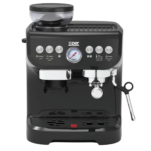 Xper Espresso and Cappuccino Maker + Coffee Grinder 1560 Watts, 19 Bar, XPICG-995