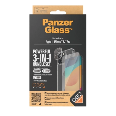 PanzerGlass 3-in-1-Pack iPhone 2023 6.1" Pro Clear