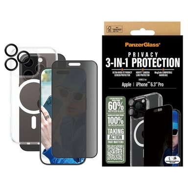 PanzerGlass 3-in-1 Privacy Protection Bundle iPhone 16 Pro