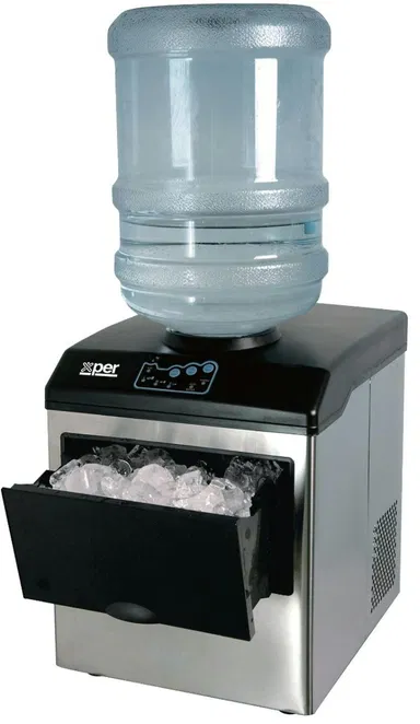 Xper Ice Maker With Water Dispenser 1.6 liters, Bottle-Operated, Steel, XPIM-40SS