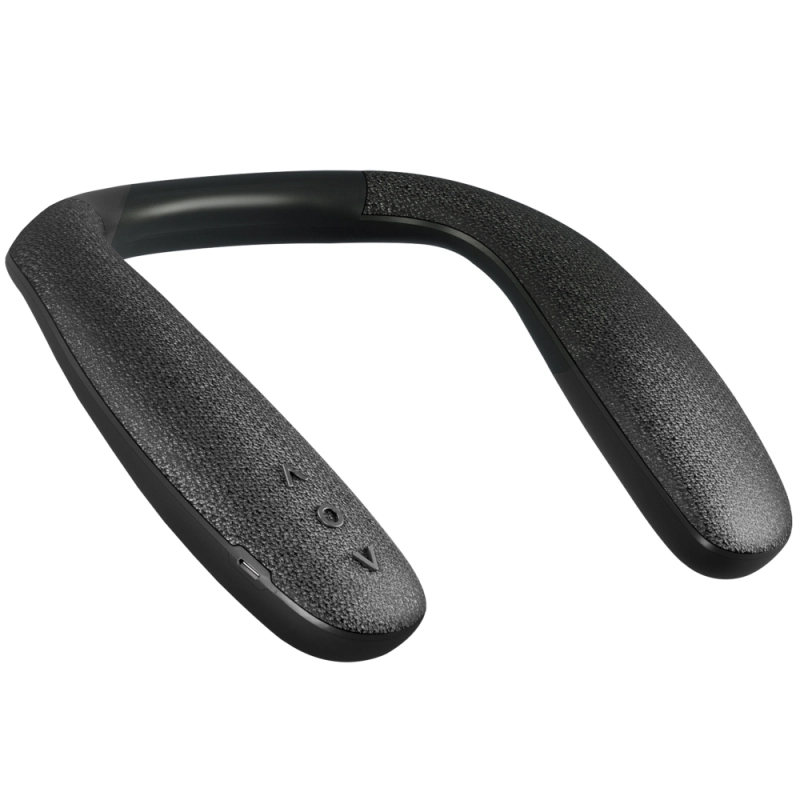 بروميت مكبر صوت محمول للرقبة مزود بتقنية البلوتوث باللون الأسود