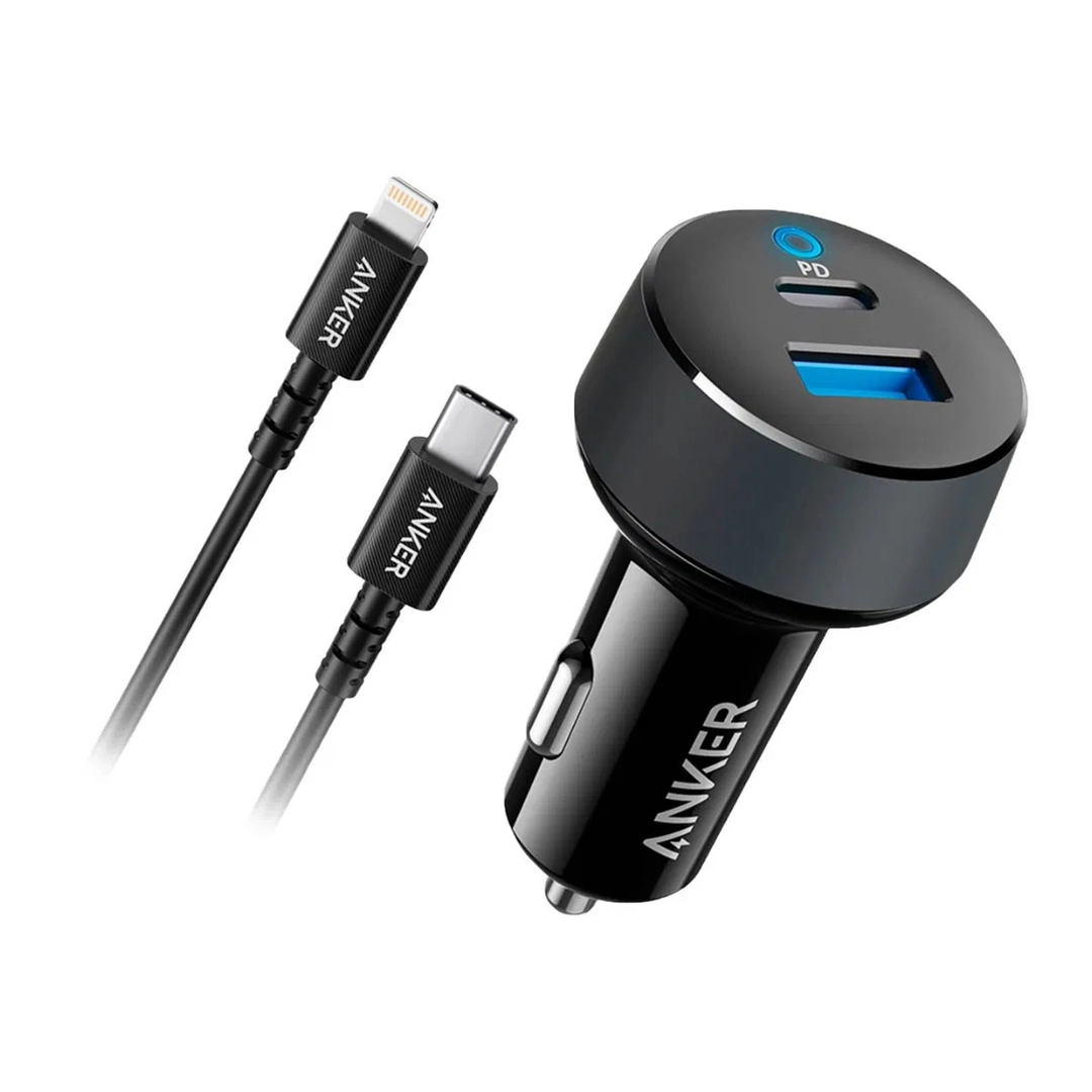 Anker PowerDrive  PD 2 30W with 3ft  lightning to C | Black