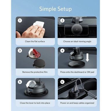 Anker (MagGo) Magnetic PowerWave Car Charging Mount Black
