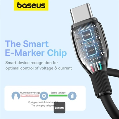 Baseus Pudding Series C to C Cable, Cable, 100W , USB-C, Black - P10355702111-B2