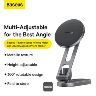 Baseus T-Space Series Magnetic Car Phone Holder, Silver - C40151300S11-00