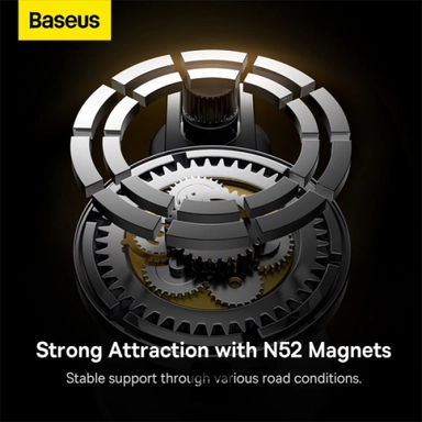 Baseus T-Space Series Magnetic Car Phone Holder, Silver - C40151300S11-00