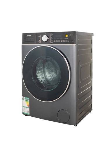 غسالة اتماتيك امامية مع مجفف ملابس BASIC ، سعة 10 كجم، بتقنية العاكس، 18 برنامجًا، فضي - BAWMDF-MB10S