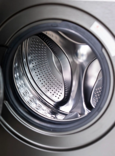 غسالة اتماتيك امامية مع مجفف ملابس BASIC ، سعة 10 كجم، بتقنية العاكس، 18 برنامجًا، فضي - BAWMDF-MB10S