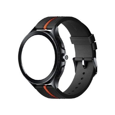 سوار ساعة شاومي بسوار جلدي, أسود برتقالي 