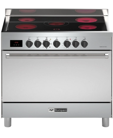 بومبانى، فرن كهربائي سيراميك، 90×60، 5 عيون، فضي - TECH9008VTCPTIX