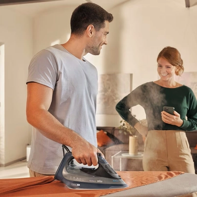 Braun Steam Iron, 0.33L, 3200W, Dark Blue - BRSI9682DB