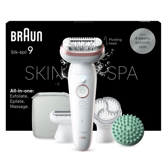 Braun Wet & Dry Cordless Epilator, White, SES9-080