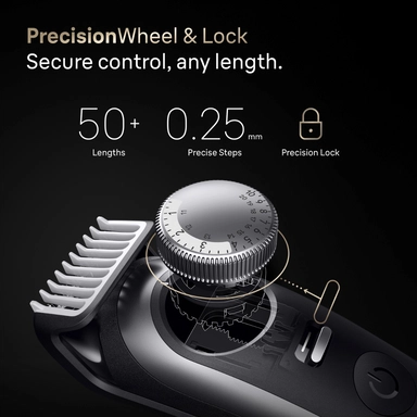 ماكينة تشذيب اللحية الكهربائية براون سلسلة 9، للاستخدام الجاف والرطب للرجال مع 7 أدوات حلاقة، شفرة ProBlade، فضي - BT9520