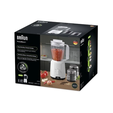خلاط براون بلاستيك 1.5 لتر 600 واط ابيض JB1023WH