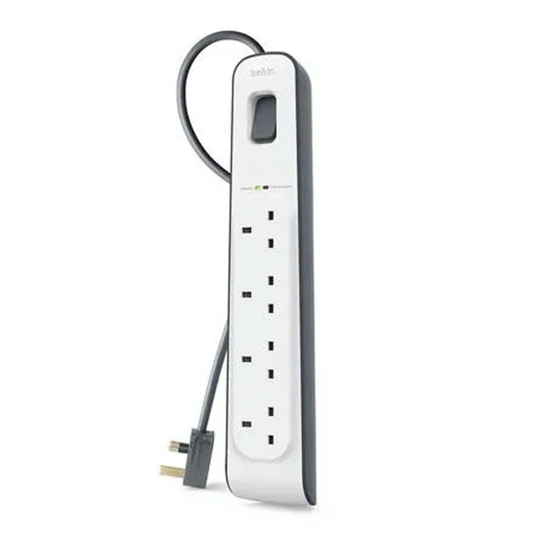 Belkin 4 Way Surge Protection Strip 2M power cord White