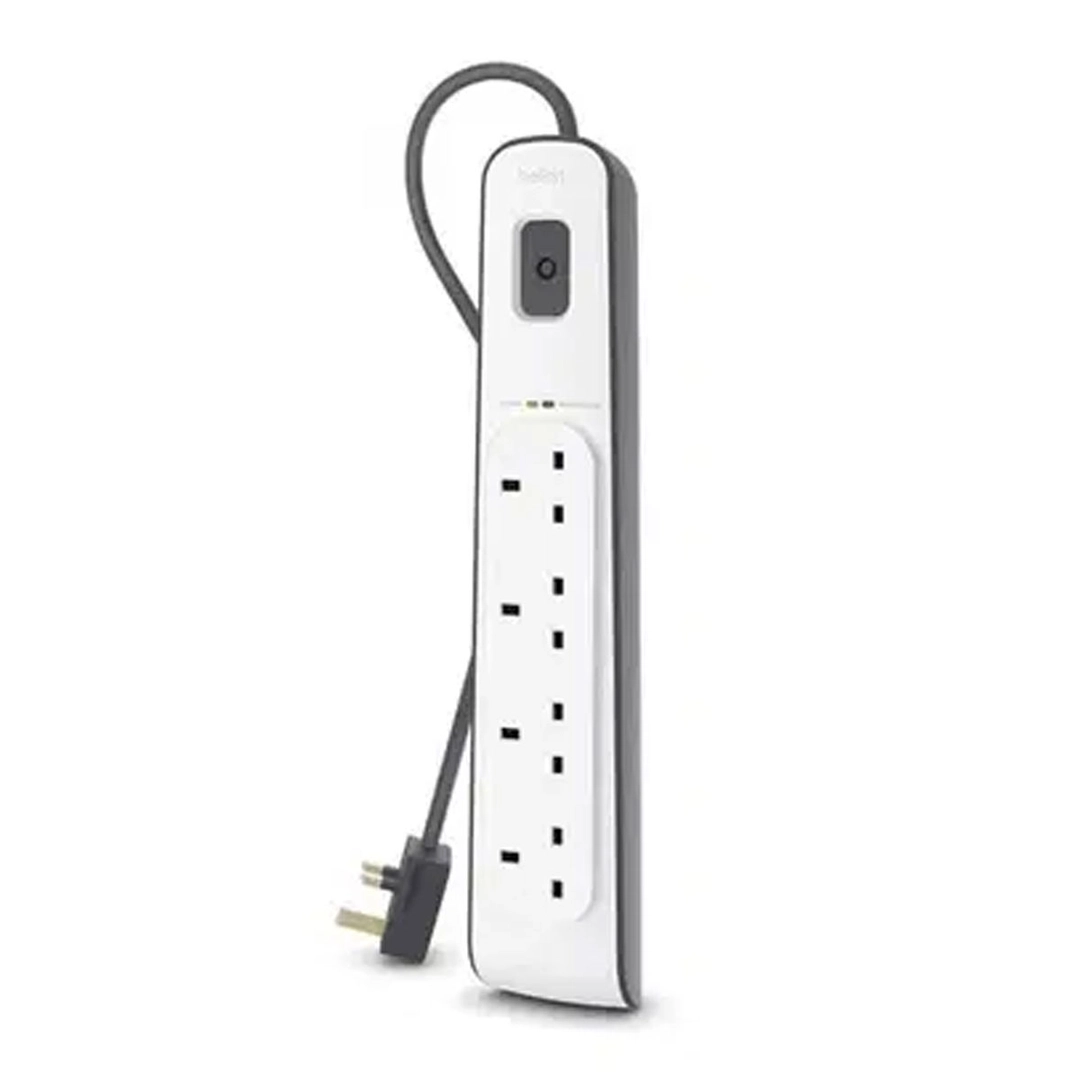 Belkin  4 Way Surge Protection Strip  2M powe cord White