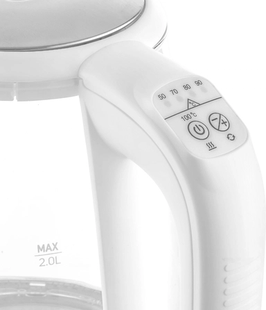 غلاية سينكور زجاج 2 لتر 2200 واط ابيض SWK 2190WH