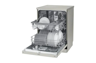 LG QuadWash™ Dishwasher, 14 Place Setting, EasyRack™ Plus, TrueSteam™, ThinQ, Silver - DFB512FP