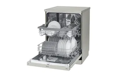 LG QuadWash™ Dishwasher, 14 Place Setting, EasyRack™ Plus, TrueSteam™, ThinQ, Silver - DFB512FP