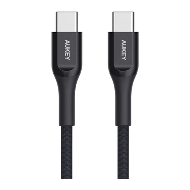 Aukey USB C To USB C 60W Quick Charge Kevlar Cable 2M Black