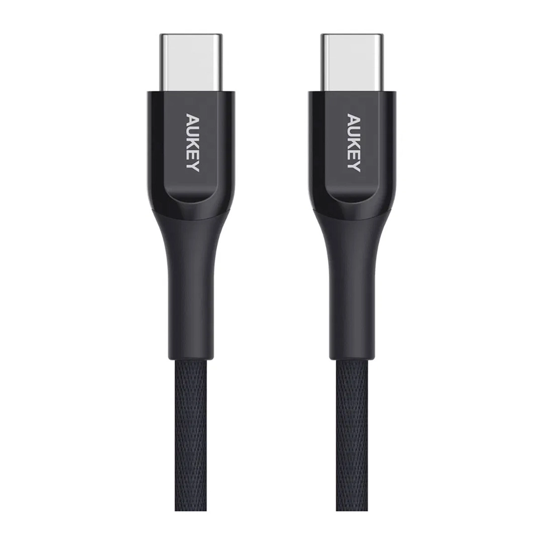Aukey USB C To USB C 60W Quick Charge Kevlar Cable 2M Black