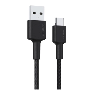 سلك شاحن أوكي, نايلون MFI, USB-C إلى Lightning,بطول0.9 متر CD30,أسود