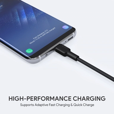 سلك شاحن أوكي, نايلون MFI, USB-C إلى Lightning,بطول0.9 متر CD30,أسود