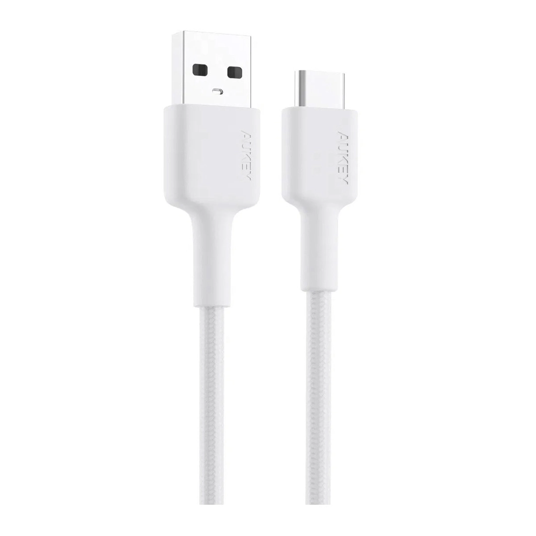 سلك شاحن أوكي, نايلون MFI , USB-C إلى Lightning,بطول0.9متر CD30, أبيض