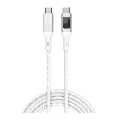 Aukey 100W Nylon USB-C to USB-C Cable LCD Display 1M White