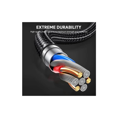 أوكي , كابل نايلون للمزامنة والشحن من USB A إلى USB C بطول 1 متر، أبيض