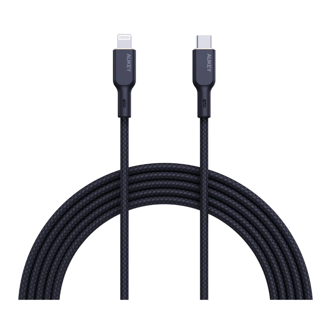 Aukey Nylon MFI Cable USB-C To Lightning 1m NCL1 Black