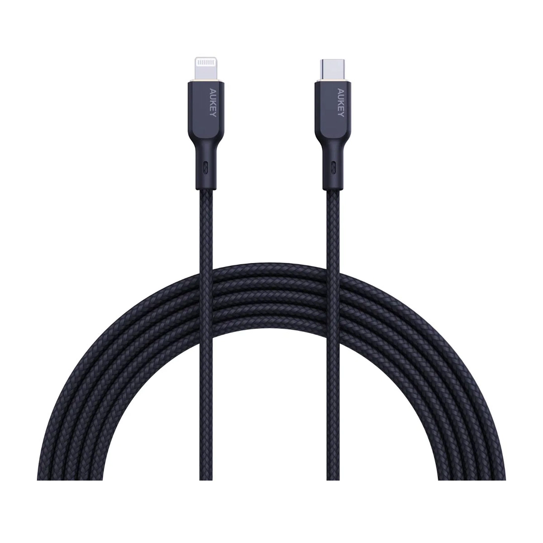 Aukey  Nylon  MFI Cable USB-C To Lightning 1.8m NCL2 Black